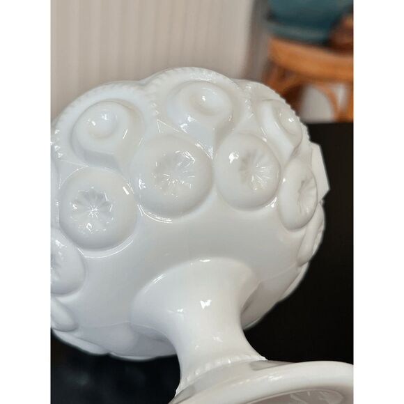 Vintage L.E. Smith Glass Moon and Star Set of Milk Glass Candleholders - Picture 8 of 9